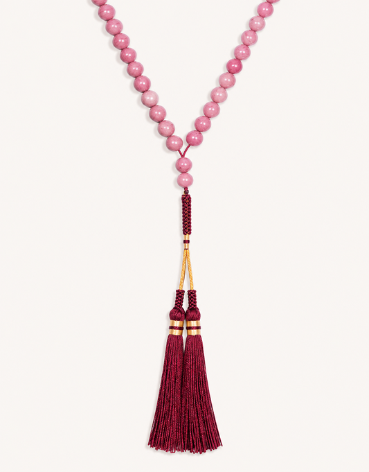 Natural Rhodonite Prayer Beads