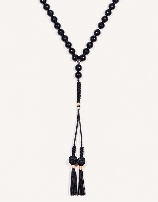 Natural Black Tourmaline Prayer Beads