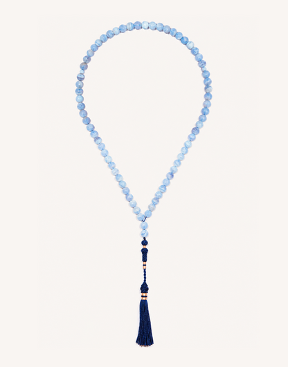 Natural Blue Lace Agate Prayer Beads