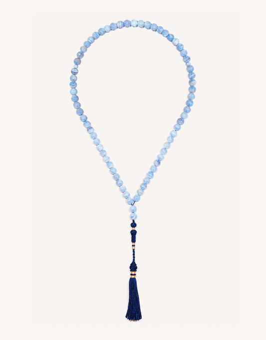 Natural Blue Lace Agate Prayer Beads