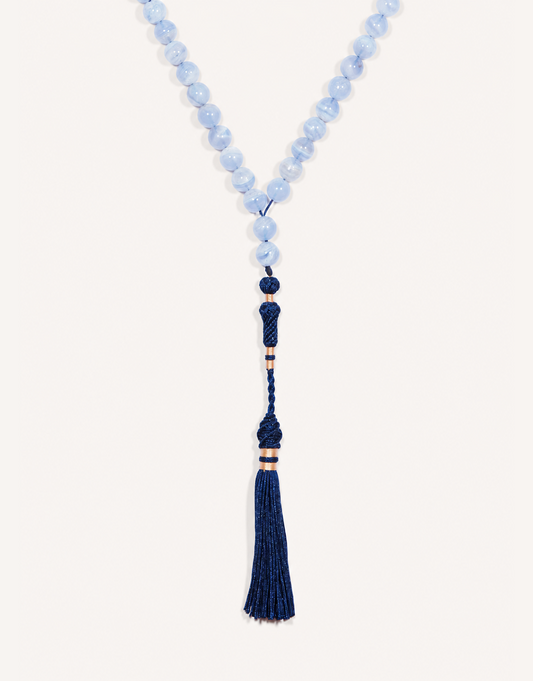 Natural Blue Lace Agate Prayer Beads