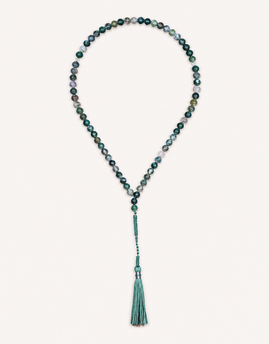 Natural Moss Agate Prayer Beads
