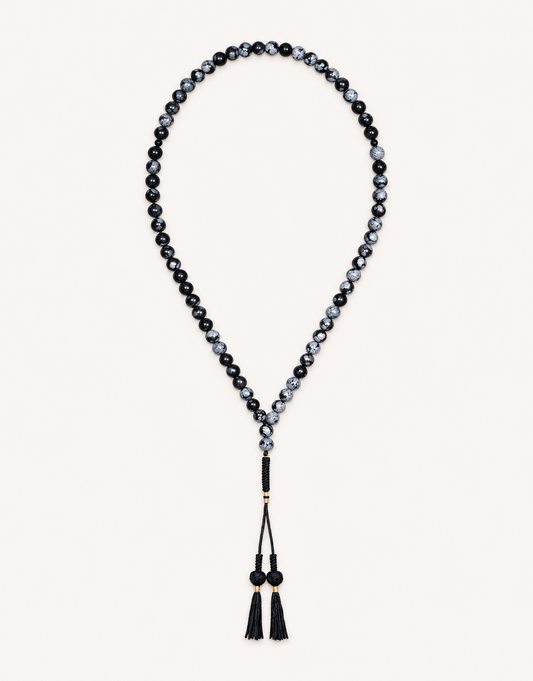 Natural Snowflake Obsidian Prayer Beads