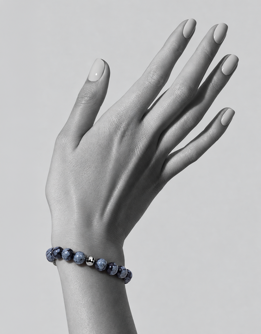 Natural Snowflake Obsidian Bracelet