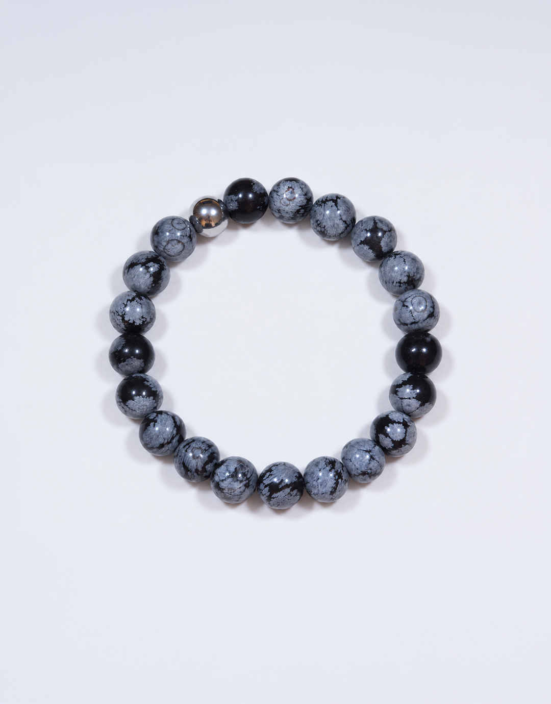Natural Snowflake Obsidian Bracelet