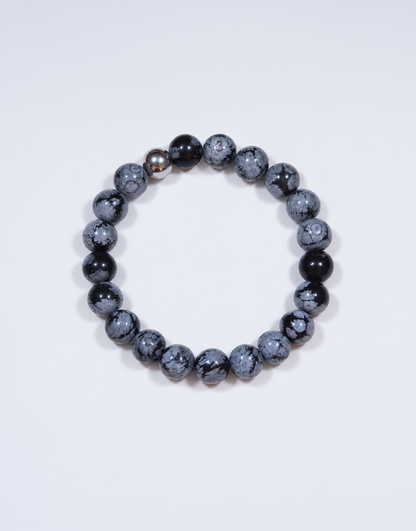 Natural Snowflake Obsidian Bracelet