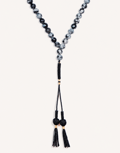 Natural Snowflake Obsidian Prayer Beads