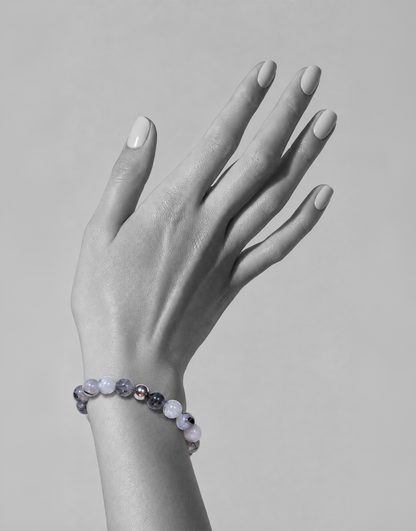 Natural Tourmalinated Quartz Bracelet