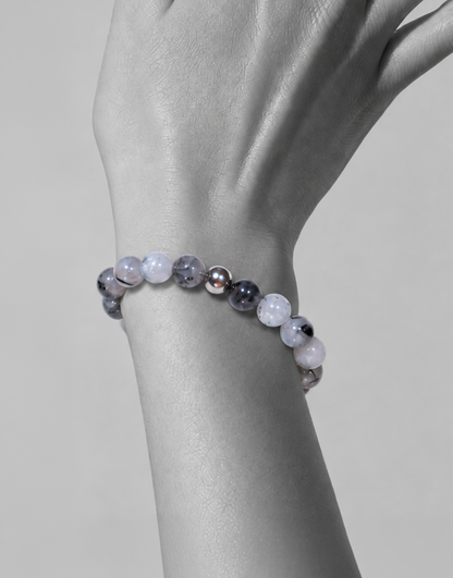 Natural Tourmalinated Quartz Bracelet